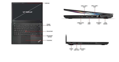Refurbished Lenovo ThinkPad T470 Core i5-6300U 8/16GB RAM 128/256GB SSD W11 image 3